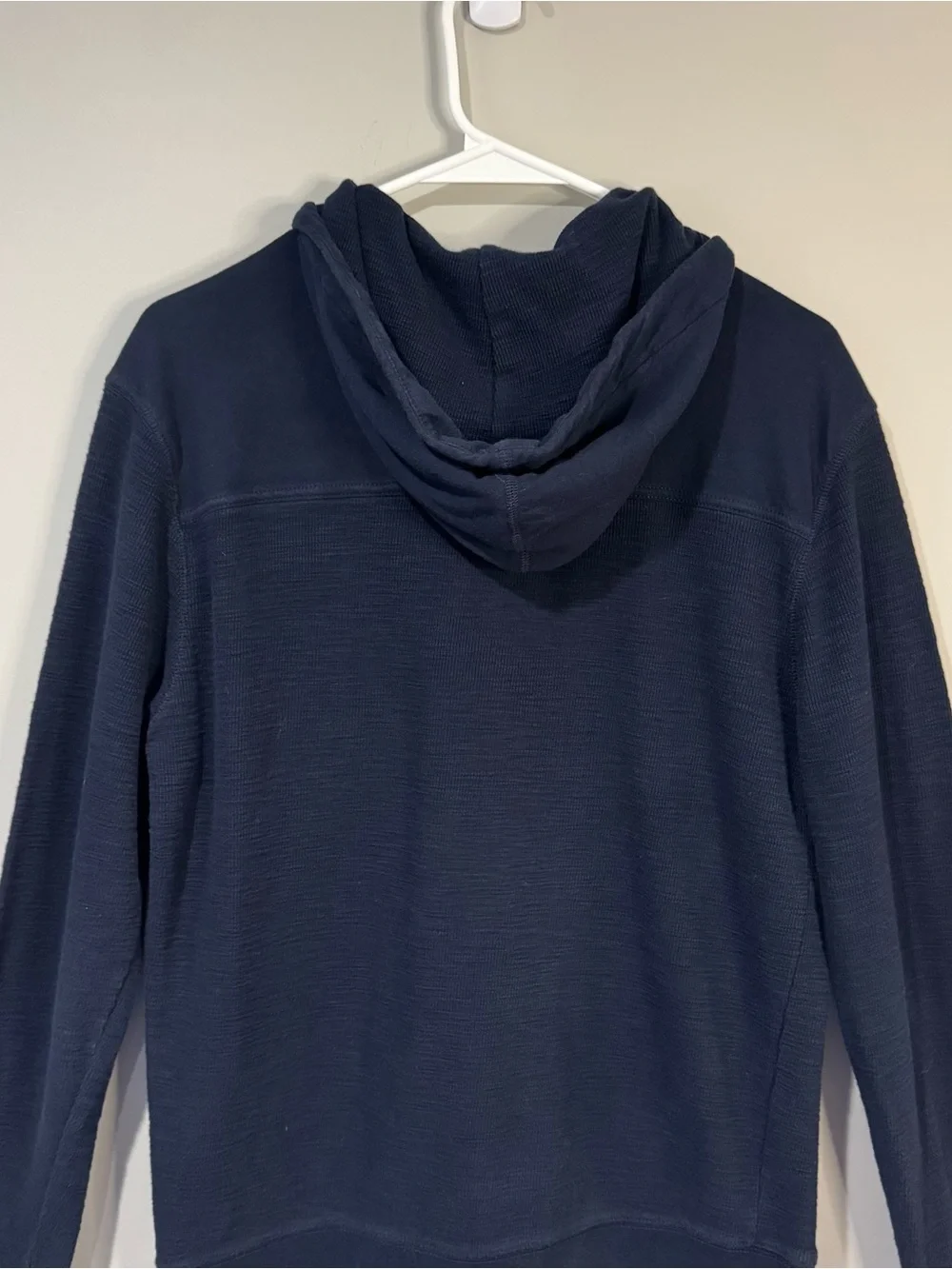 Banana Republic Men's Heritage Collection Navy Slub Waffle Knit Hooded Henley M